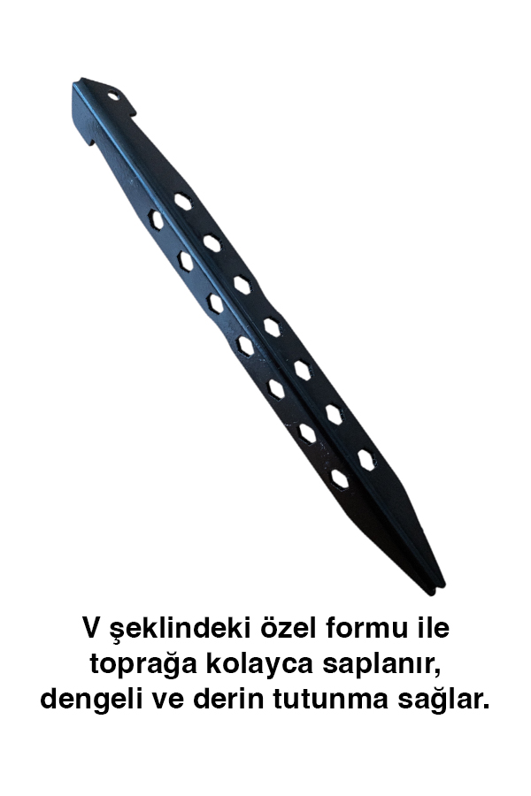Tanto 15 cm V-Tip Çelik Çadır Kazığı – Kompakt ve Dayanıklı Kamp Kazığı